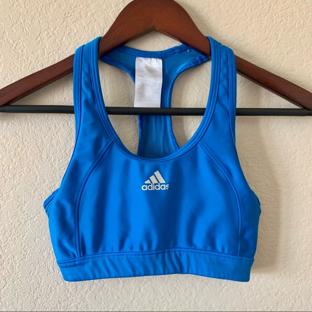 ADIDAS : Royal Blue Racer-Back Sports Bra